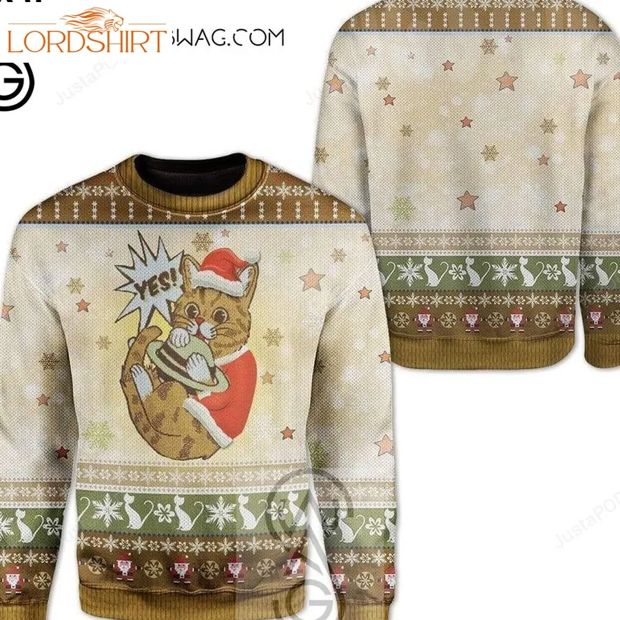 Christmas And Cat Knitting Pattern Ugly Christmas Sweater