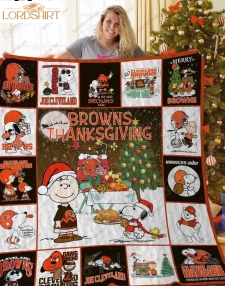 Cleveland Browns Snoopy Quilt Blanket