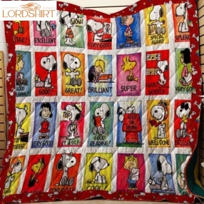 Colorful Snoopy Fabric 3D Customized Quilt Blanket