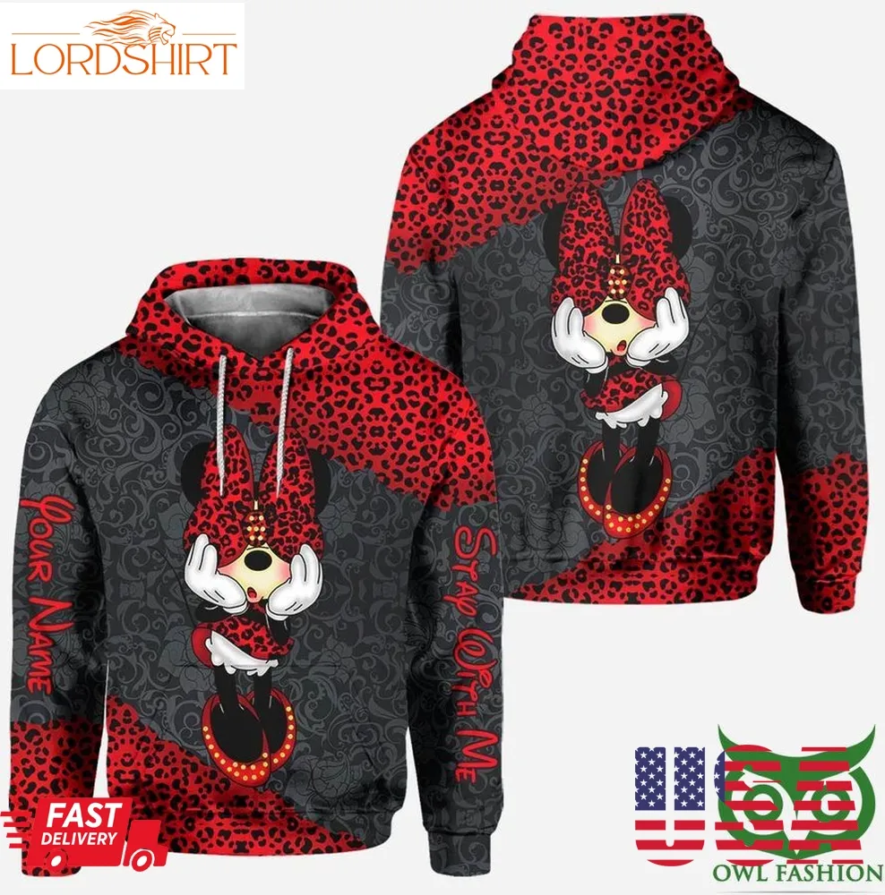 Custom Name Lovely Mickey Red 3D Hoodie