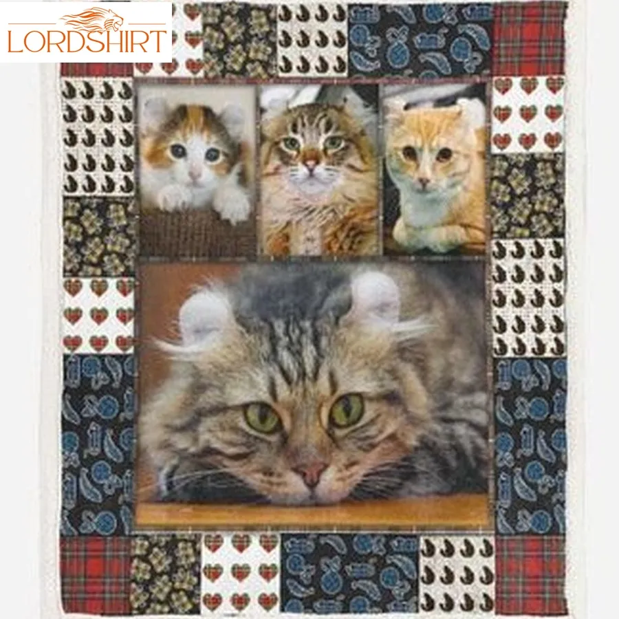 Cute American Curl Cat Pet Lover 3D Customized Quilt Blanket