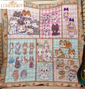 Cute Cat 3D Customized Quilt Blanket