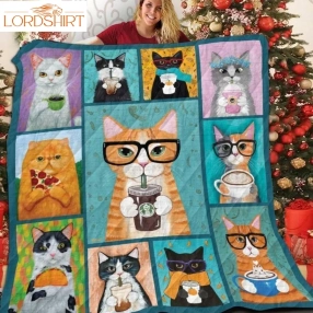 Cute Cat Love Food 3D Customized Quilt