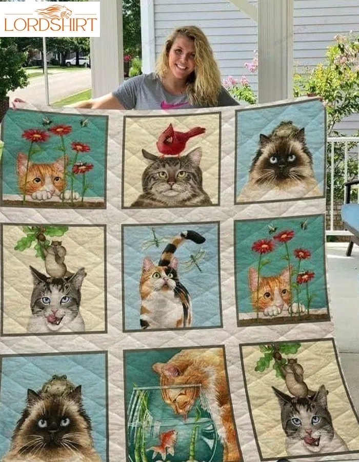 Cute Cats Moment Quilt Blanket Great Customized Blanket Gifts For Birthday Christmas Thanksgiving