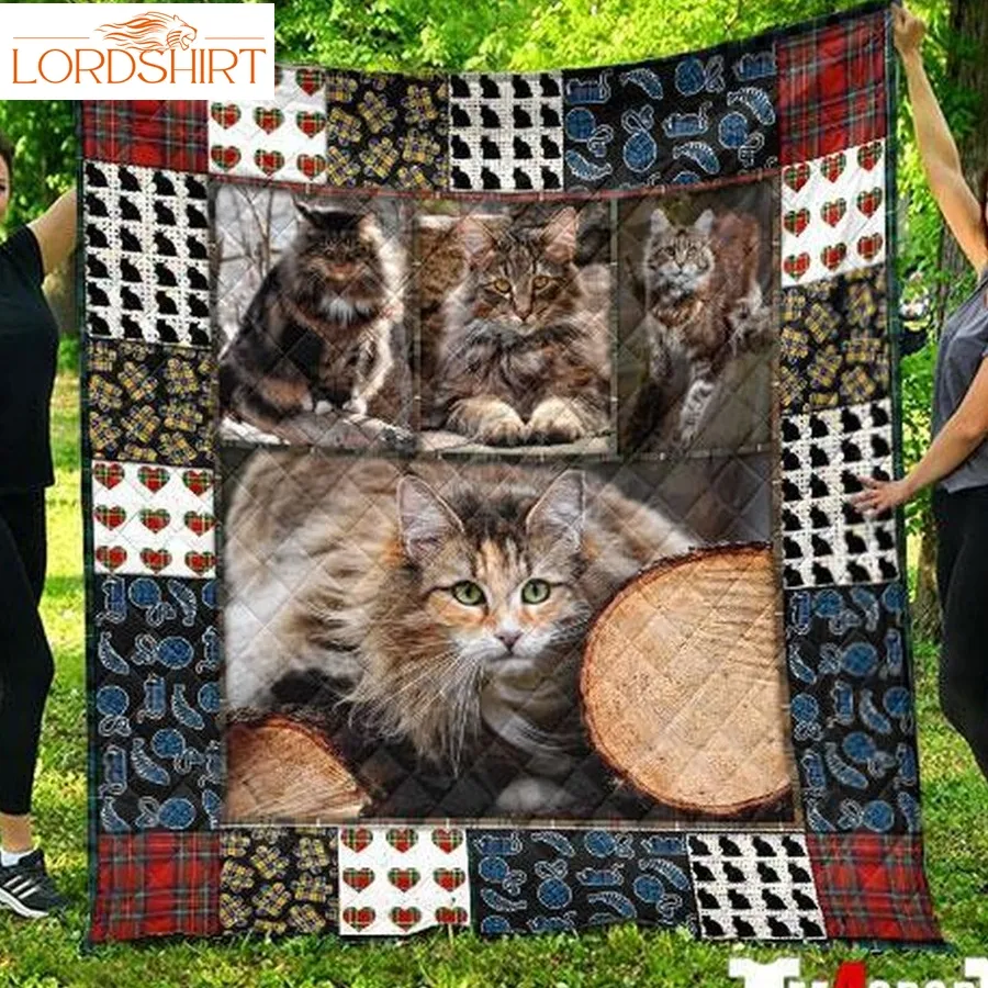 Cute Maine Coon Pets Cat 3D Customized Quilt