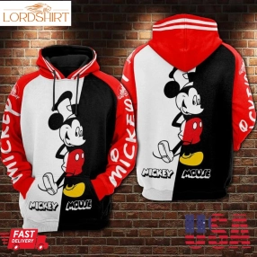 Cute Mickey Mouse Haft Color 3D Full Printed Hoodie