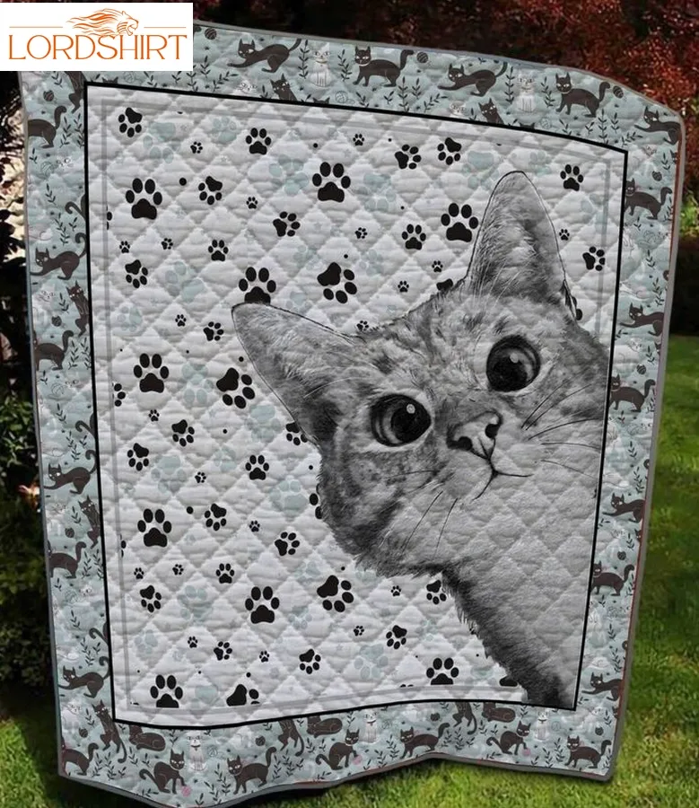 Cute Sneaky Cat 3D Customized Quilt