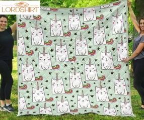 Cute Unicorn Cat 3D Customized Quilt