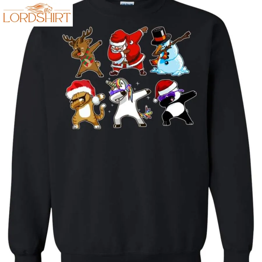 Dabbing Santa Deer Snowman Cat Bear Unicorn Ugly Sweatshirt