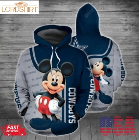 Dallas Cowboys Mickey Mouse 3D Hoodie Sweatshirt