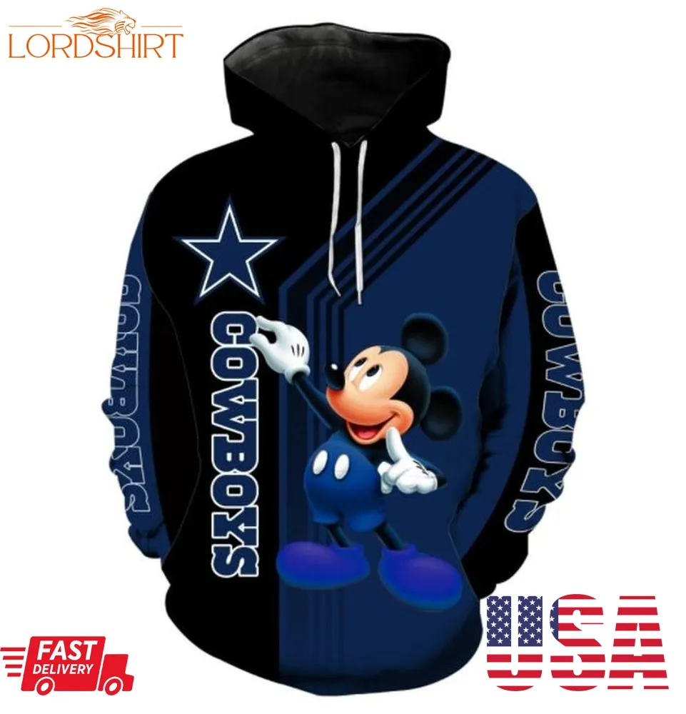 Dallas Cowboys Mickey Mouse 3D Hoodie