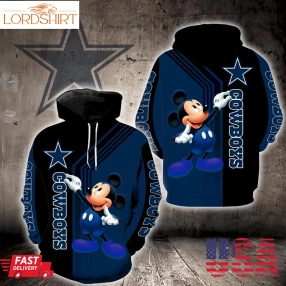 Dallas Cowboys Mickey Mouse Full Print K1239 Hoodie Zipper Men Women