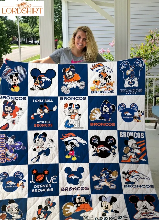 Denver Broncos And Mickey Mouse Quilt Blanket