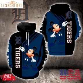 Detroit Tigers Mickey Mouse New Full All Over Print K1382 Hoodie