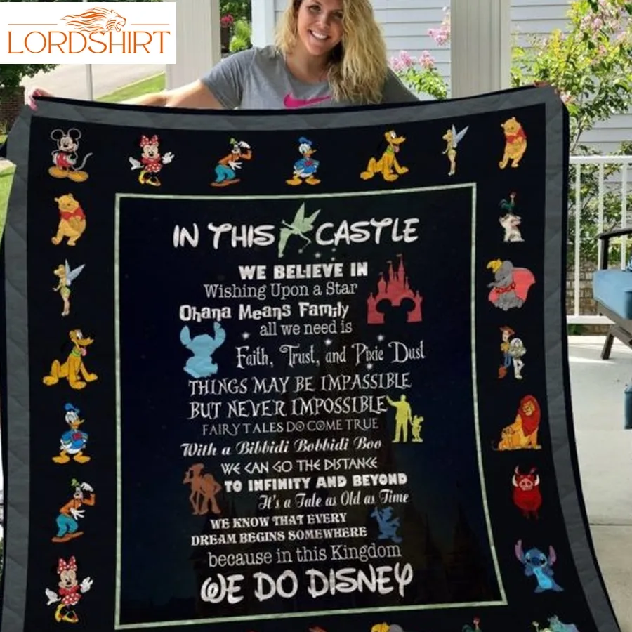 Disney In The Castle 3D Customized Quilt Blanket