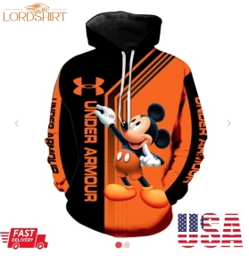 Disney Mickey Mouse Under Armour Men And Women 3D Full Printing Hoodie And Zip Up Hoodie