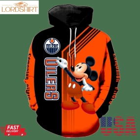 Edmonton Oilers Mickey Mouse New Full All Over Print V1515 Hoodie