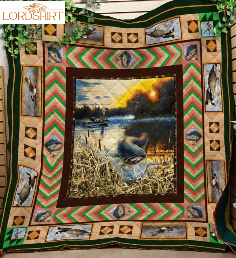 Fishing Catfish 3D Customized Quilt Blanket