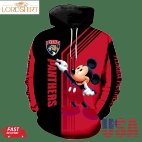 Florida Panthers Mickey Mouse New All Over Print V1531 Hoodie Zipper