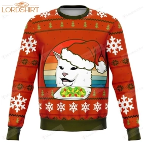 Funny Cat Meme Ugly Christmas Sweater, All Over Print Sweatshirt