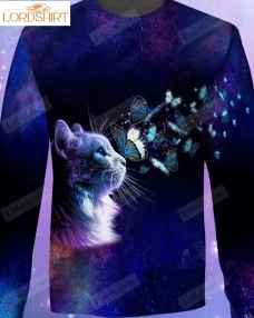 Galaxy Cat Ugly Christmas Sweater, All Over Print Sweatshirt