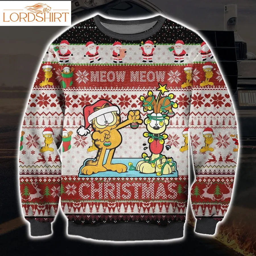 Garfield Cat Ugly Sweater Shirt All Size