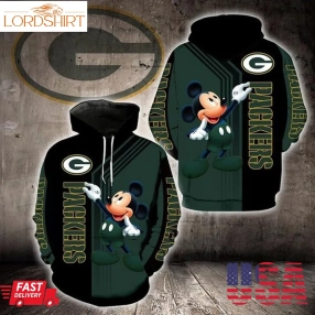 Green Bay Packers Mickey Mouse 3D Hoodie