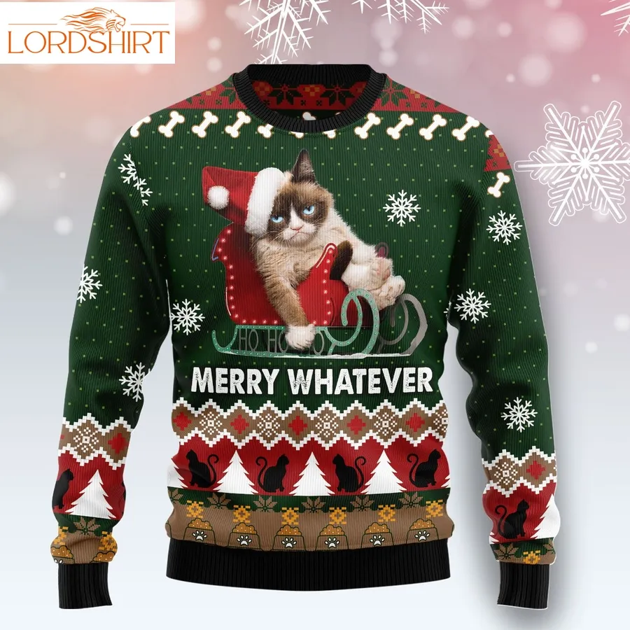 Grumpy Cat Ht081224 Ugly Christmas Sweater Unisex Womens And Mens, Couples Matching, Friends, Funny Family Ugly Christmas Holiday Sweater Gifts 