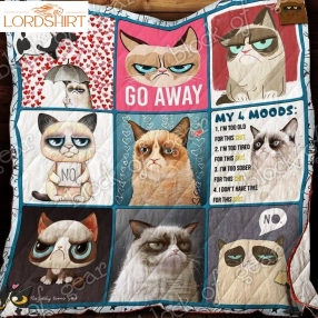 Grumpy Cat I'm Too Old For This Shit Quilt Blanket Great Customized Gifts For Birthday Christmas Thanksgiving Perfect Gifts For Cat Lover