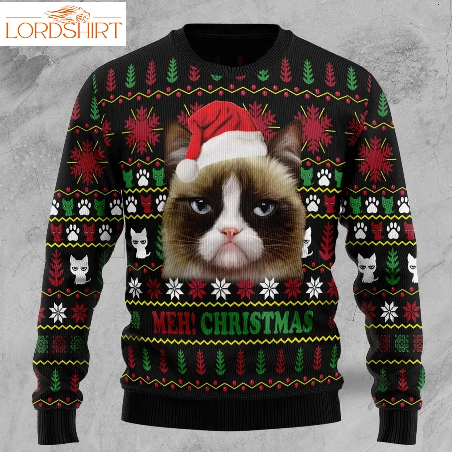 Grumpy Cat Meh! Ty1210 Ugly Christmas Sweater