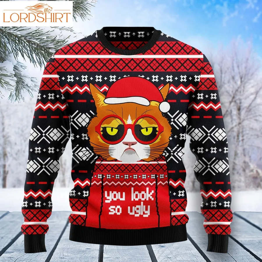 Grumpy Cat You Look So Ugly Christmas Sweater