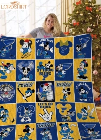 H  St Louis Blues +Mickey Quilt Blanket