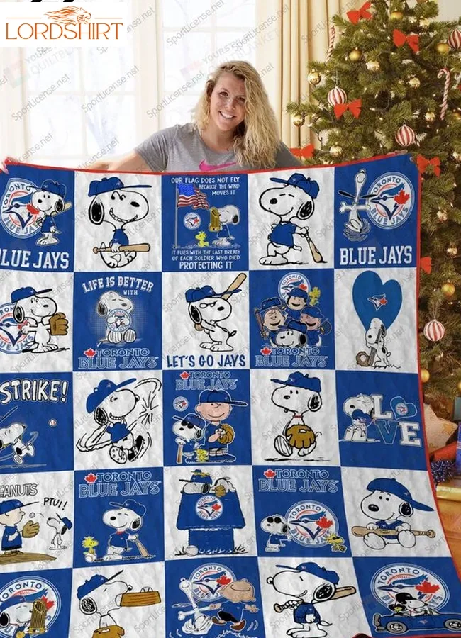 H Toronto Blue Jays+Snoopy Quilt Blanket Ver Sp