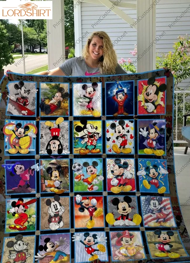 H  &8211 Mickey Mouse Layout 1  Quilt Blanket For Fan