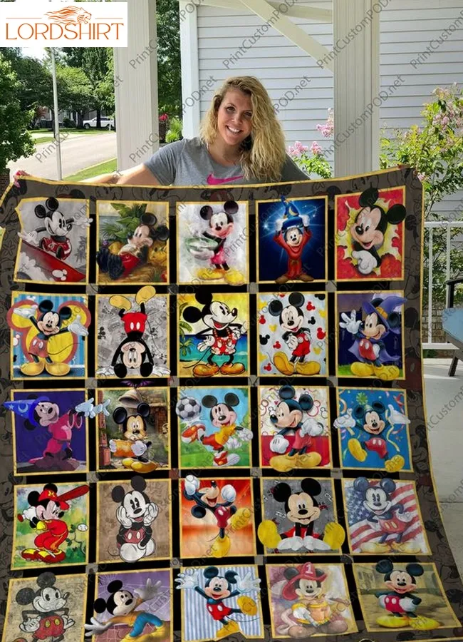 H  &8211 Mickey Mouse Layout 2  Quilt Blanket For Fan