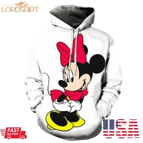 Happy Minnie Mouse Cartoon 3D Sweatshirt Hoodie Pullover