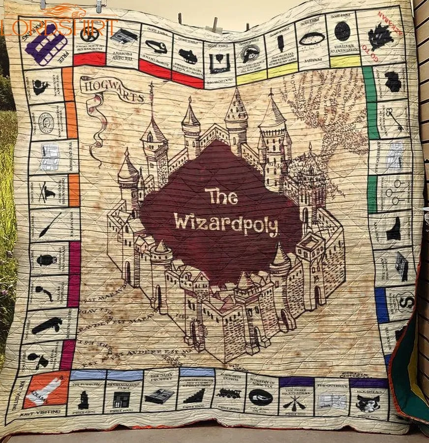 Harry Potter The Wizard Poly Map 3D Customized Quilt