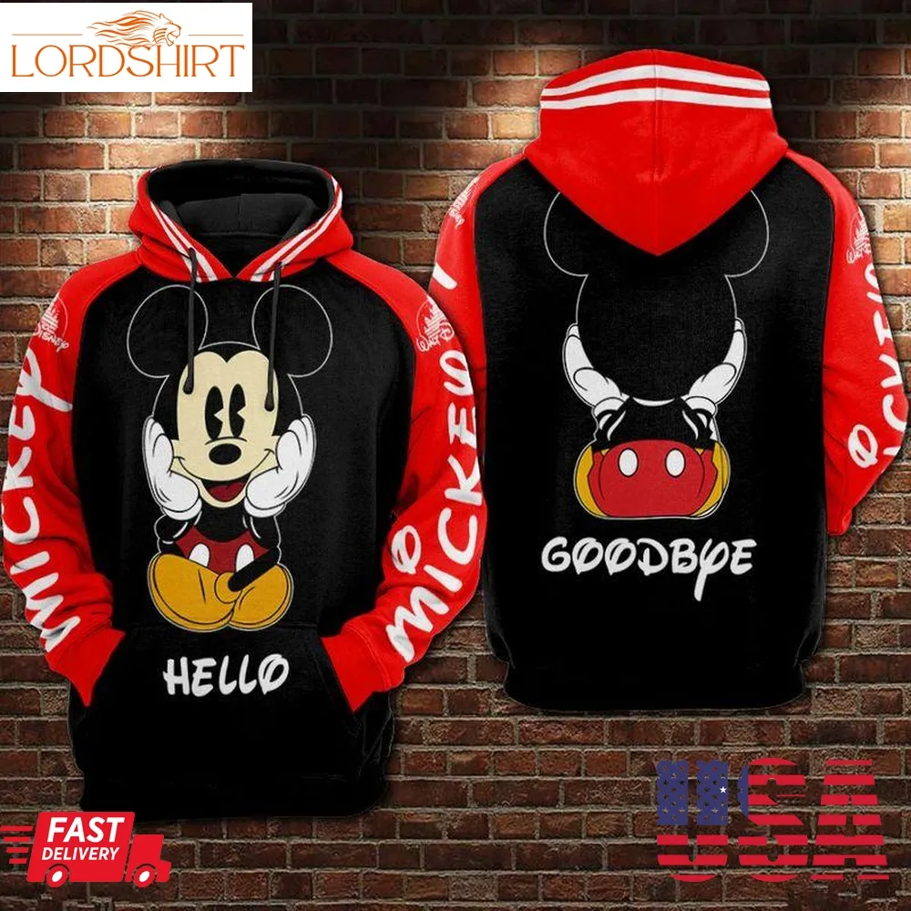 Hello Goodbye Mickey Hoodie Limited 3D Printed Hoodie