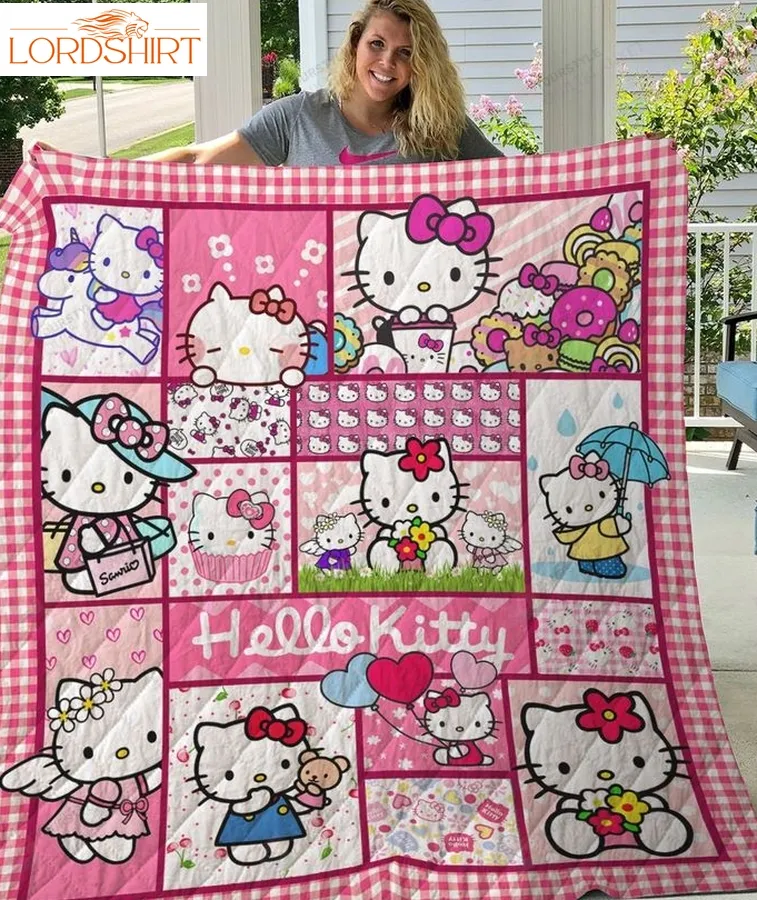 Hello Kitty Quilt Blanket Gifts Birthday Christmas Hello Kitty Pinky 3D Quilt