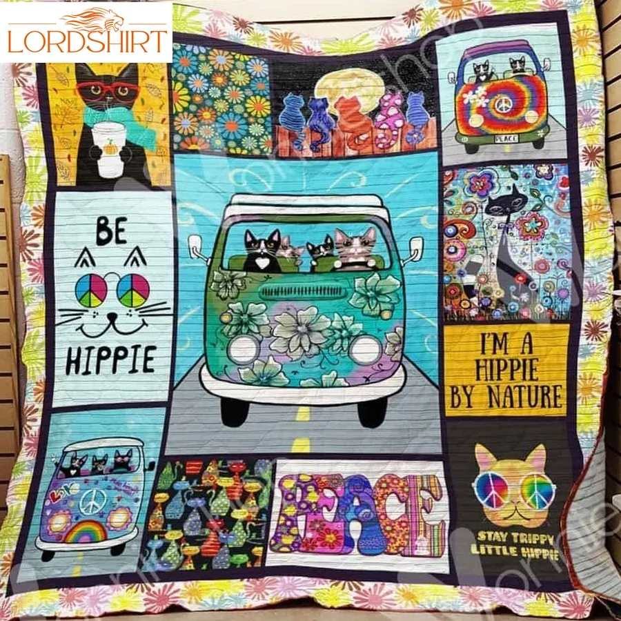 Hippie Cat 3D Customized Quilt