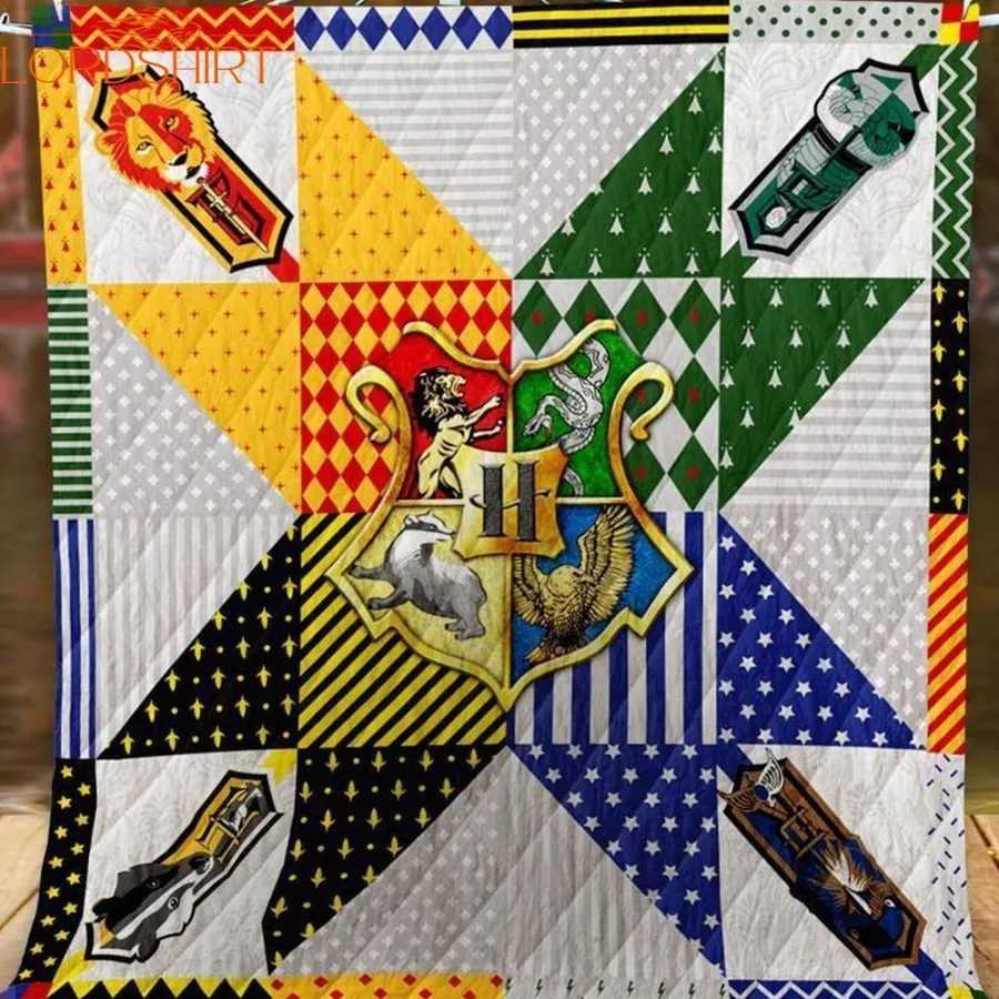 Hogwarts House Logo Harry Potter 3D Customize Quilt Blanket