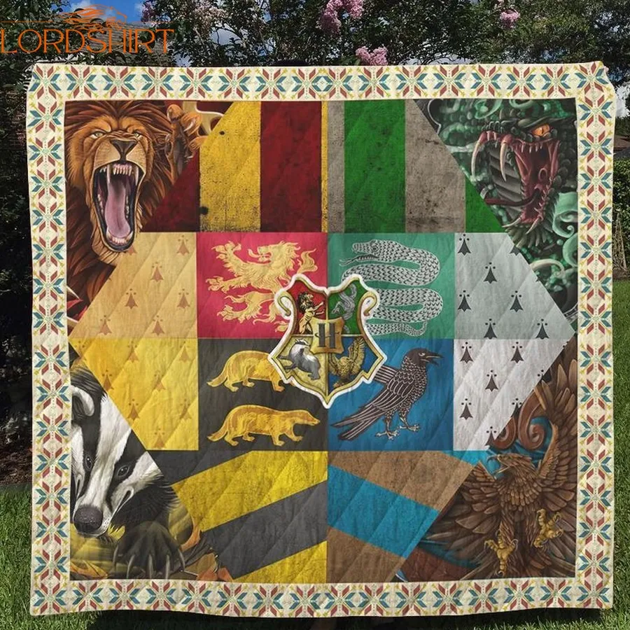 Hogwarts Logo Harry Potter 3D Customize Quilt Blanket