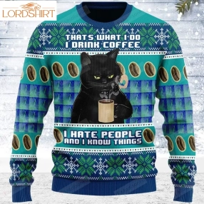 I Hate People Cat Ugly Christmas Sweater, All Over Print Sweatshirt