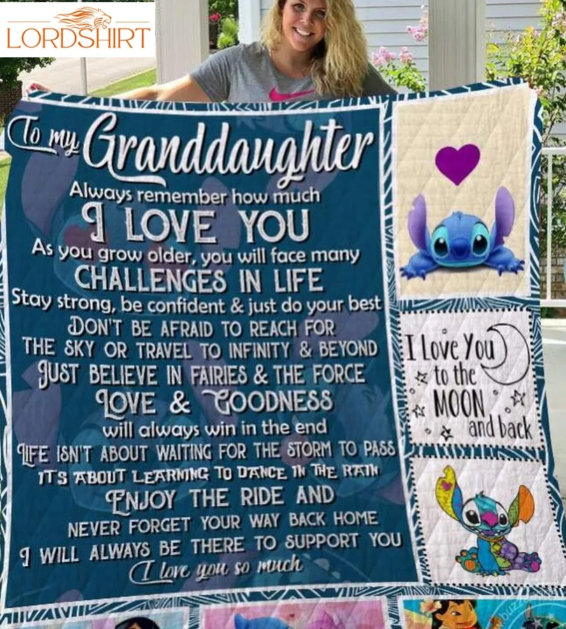 I Will Always Be There To Support You Stitch Granddaughter 3D Quilt Blanket