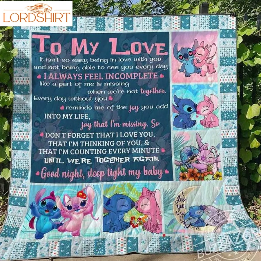 It Isn't So Easy Being In Love With You Stitch 3D Quilt Blanket