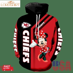 Kansas City Chiefs Minnie Mouse New Full All Over Print V1459 Hoodie Zipper