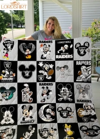 Las Vegas Raiders Disney Quilt Blanket