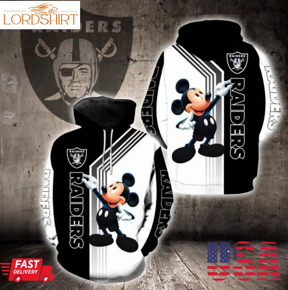 Las Vegas Raiders Mickey Mouse 3D Hoodie