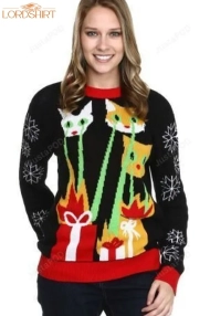 Laser Cat Zillas Ugly Christmas Sweater Ugly Sweater Christmas Sweaters