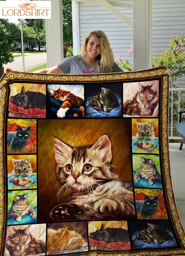 Lazy Cat Quilt Blanket Great Customized Gifts For Birthday Christmas Thanksgiving Perfect Gifts For Cat Lover